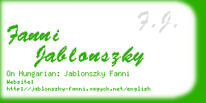 fanni jablonszky business card